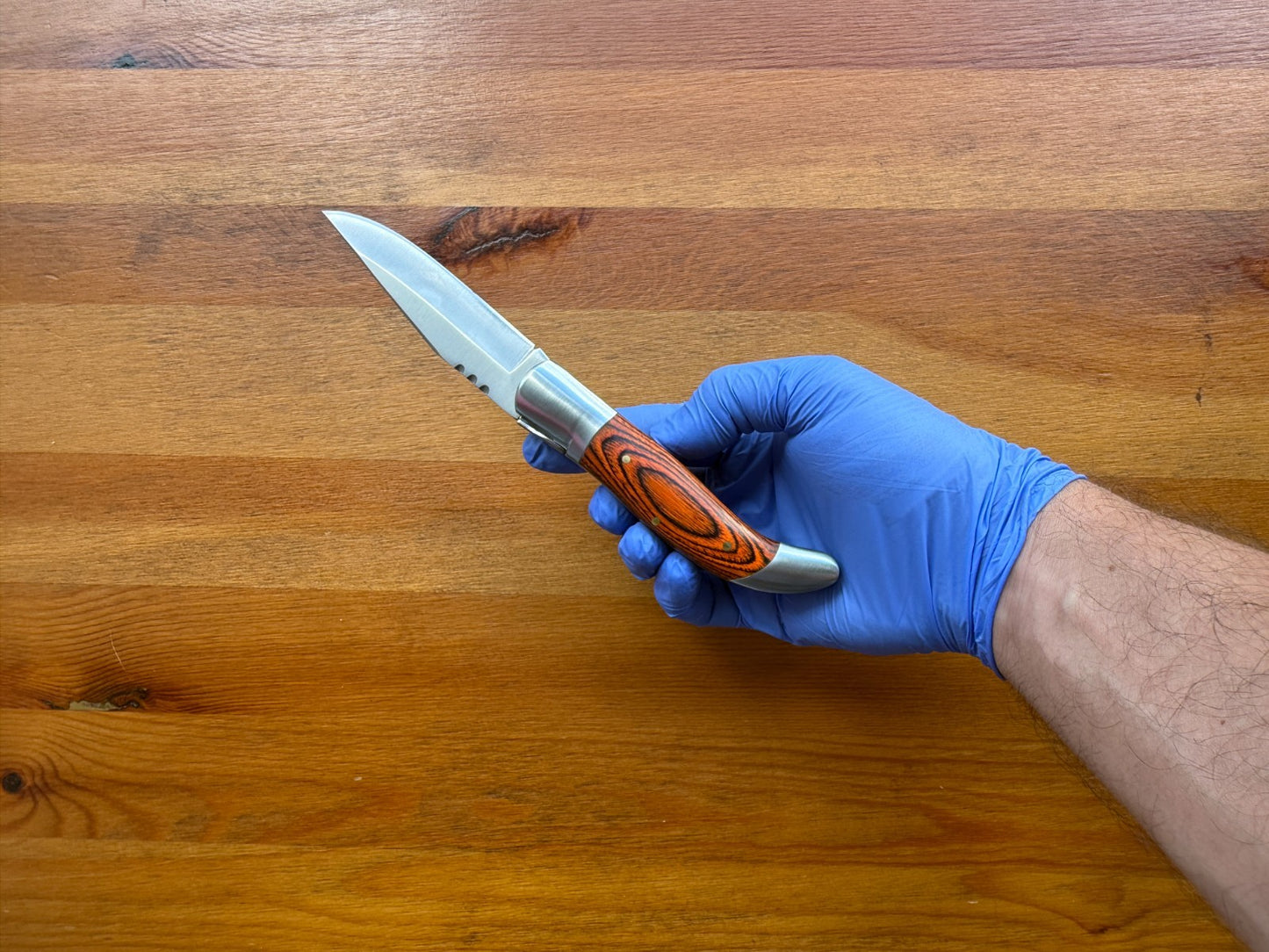 3.5” Stainless Steel Blade Navaja Laguiole Inox Folding Pocket Knife Wood Scales
