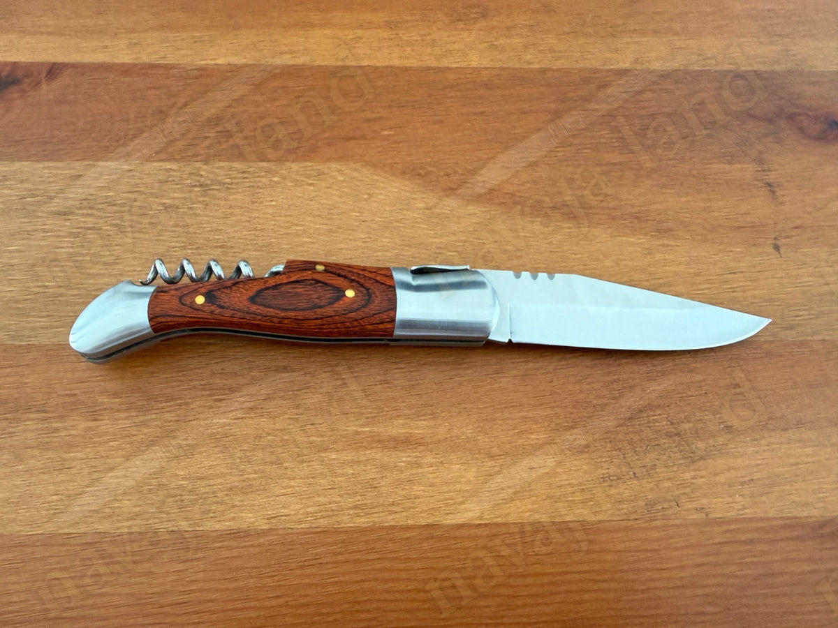 3.5” Blade Navaja Laguiole Inox Folding Pocket Knife w/ Corkscrew from Spain