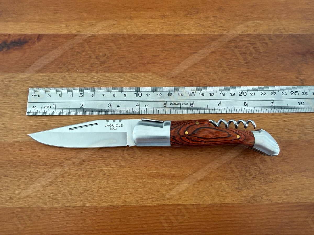 3.5” Blade Navaja Laguiole Inox Folding Pocket Knife w/ Corkscrew from Spain