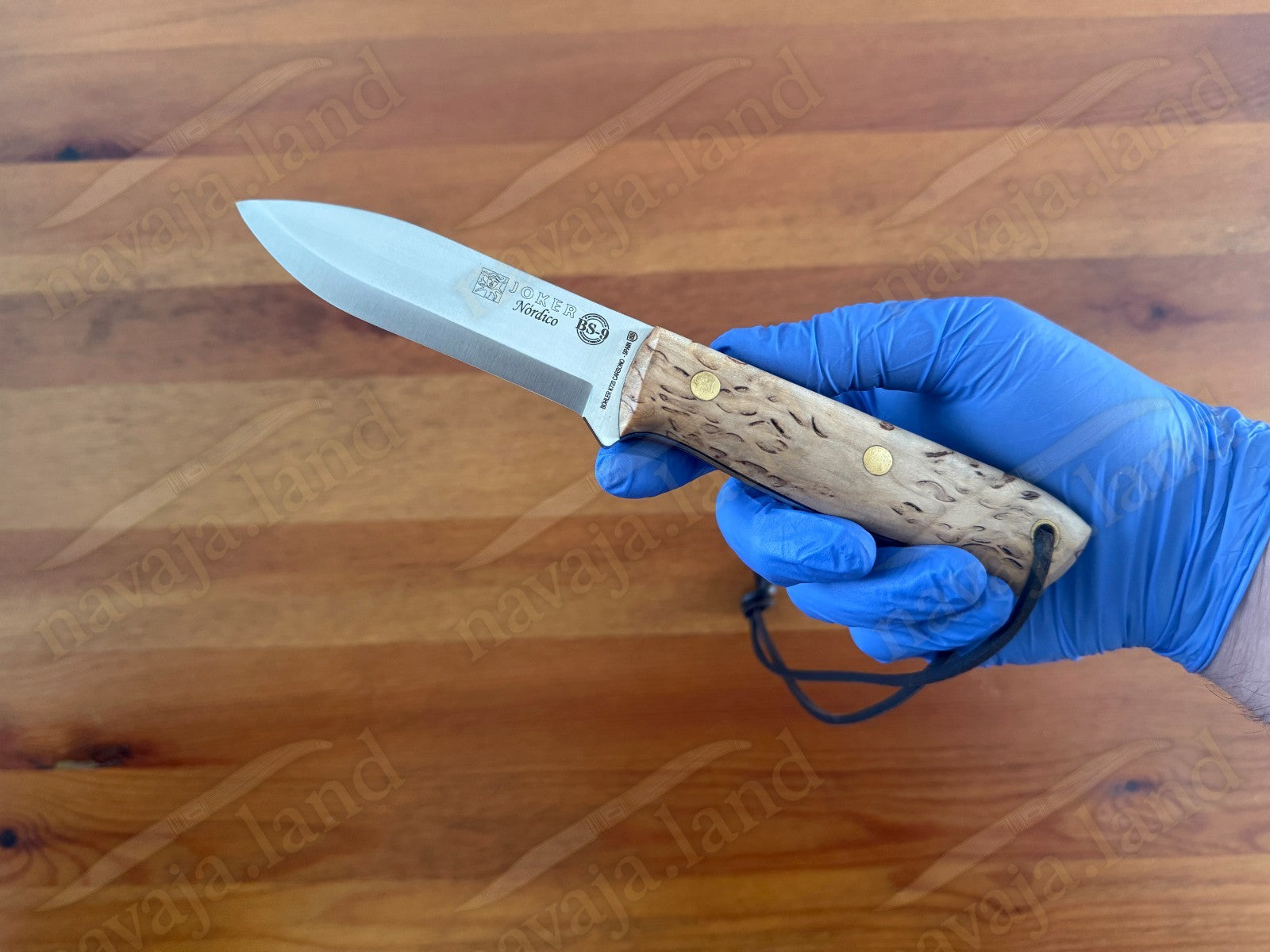 Joker Nordico Survival Fixed Knife 3.9" Böhler K720 Carbon Steel and Curly Birch