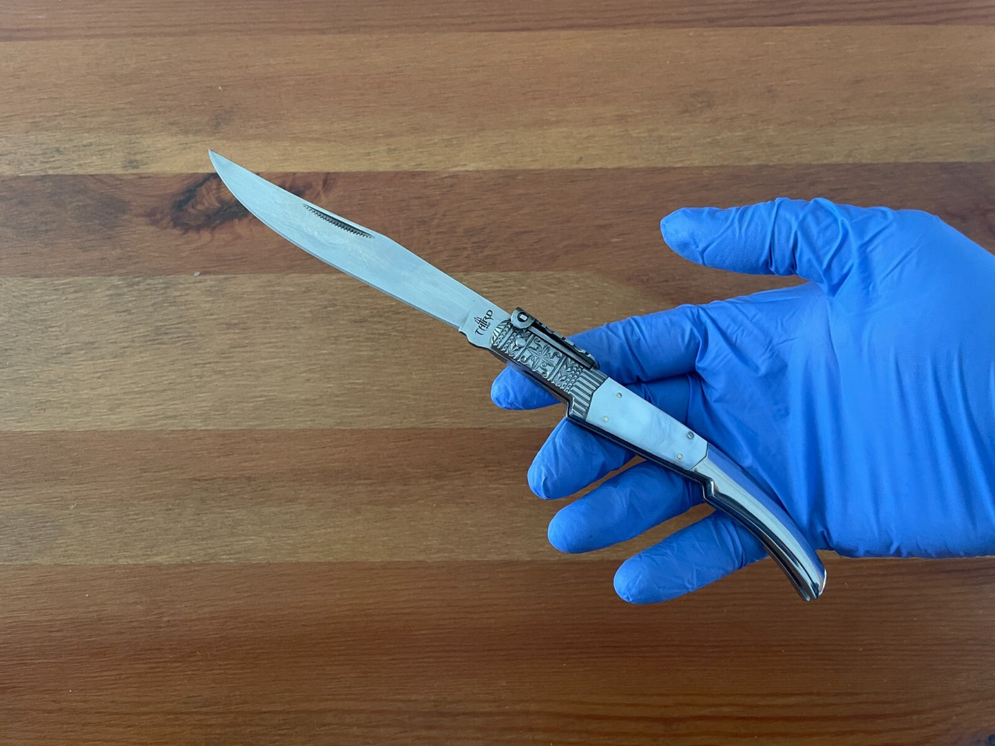 4.3" Arabian Style Navaja with Ratchet Pocket Knife Pearl Silk Model From Spain