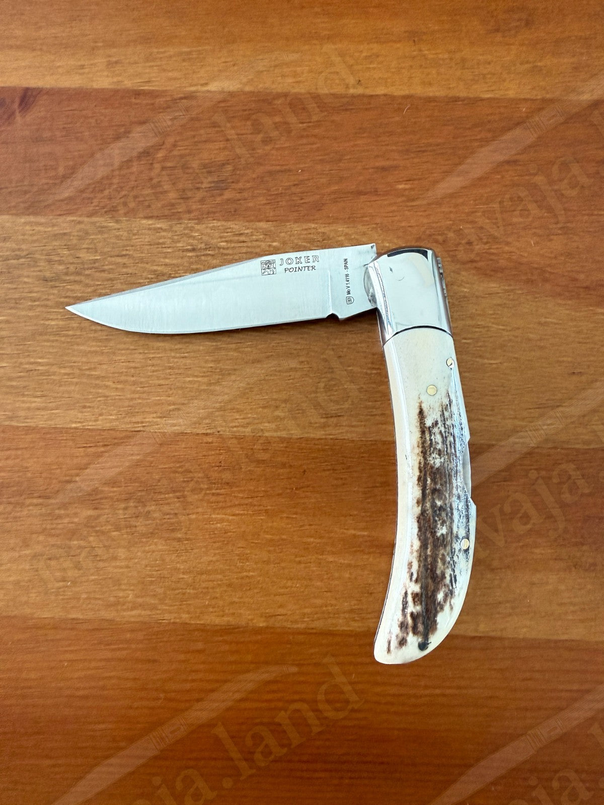 3.54” Joker Pointer Camping Folding Knife (Deer Antler Handle) Handmade in Spain