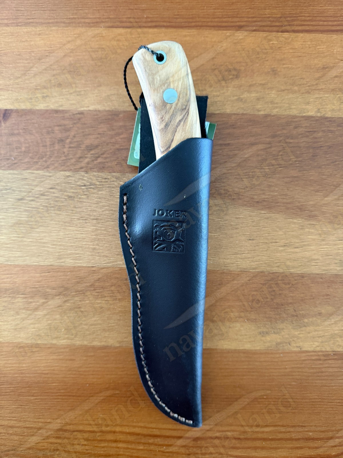 Joker Oso Outdoor Knife – 4.72" MOVA Blade | Olive Wood Handle | Leather Sheath