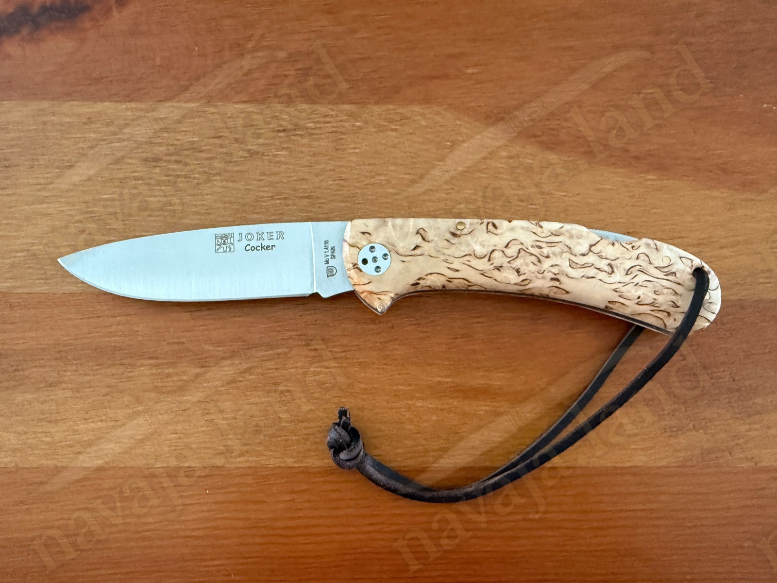 Joker Cocker Folding Knife 3.5” MOVA Blade Curly Brich Wood Handle From Spain