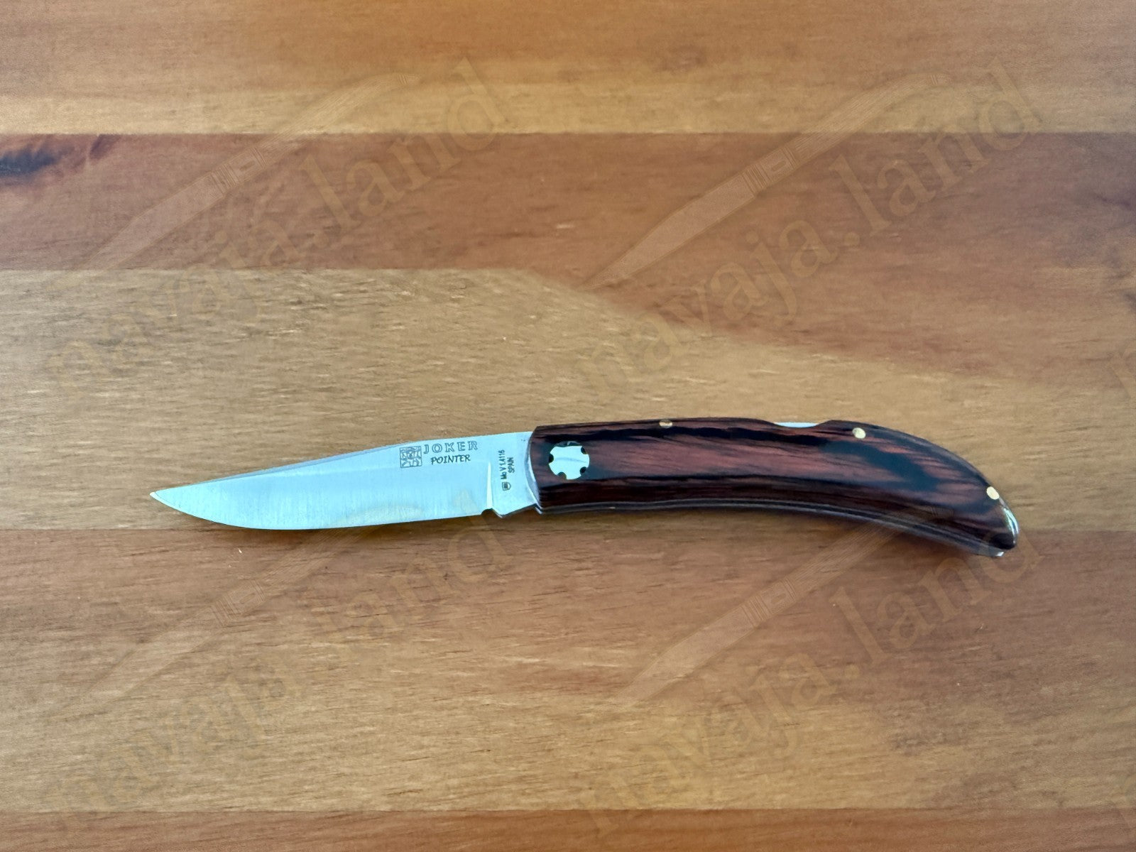3.15” Joker Pointer Camping Folding Knife (Red Wood Handle) Handmade in Spain