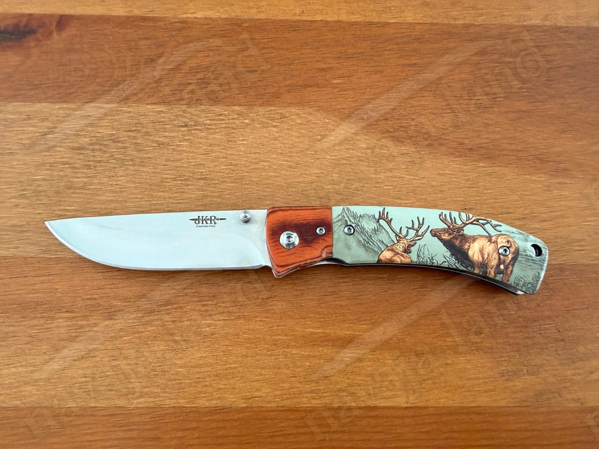 Sporting Folding Knife 3.27” Stainless Steel Blade 3D Printed Scales Liner Lock