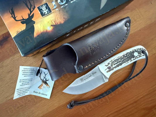 Joker Erizo Bushcraft Knife – 2.95” MOVA Blade Stag Antler Handle | Sheath