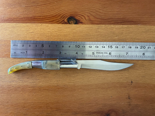 3.14" Arabian Style Navaja Folding Pocket Knife Bull Horn Scales Ratchet System