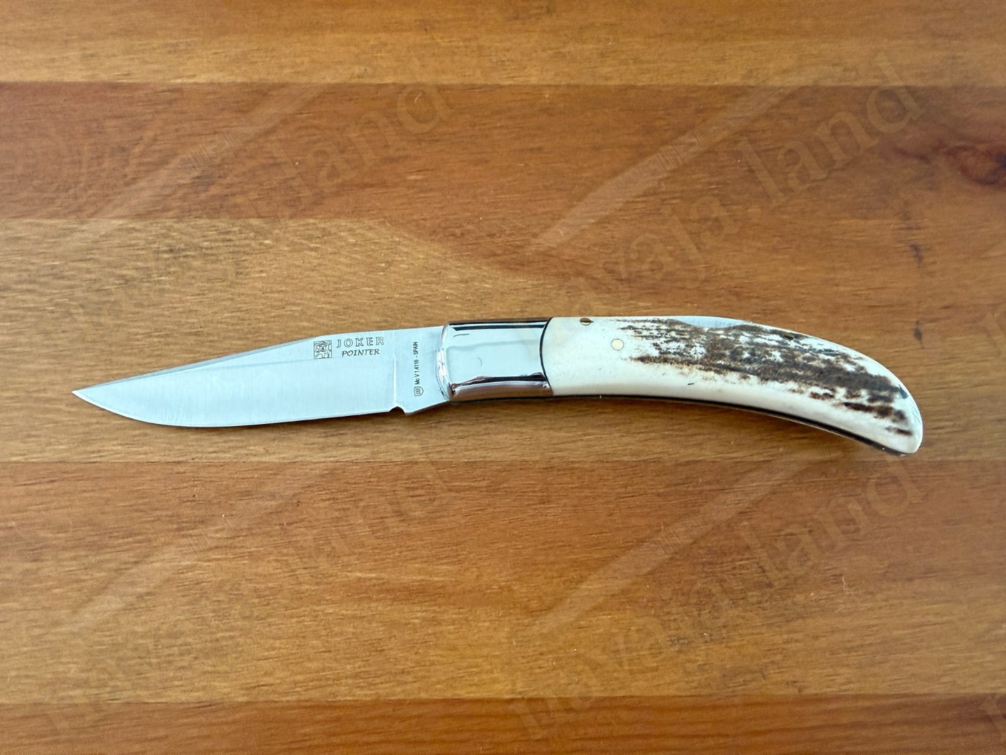 3.54” Joker Pointer Camping Folding Knife (Deer Antler Handle) Handmade in Spain
