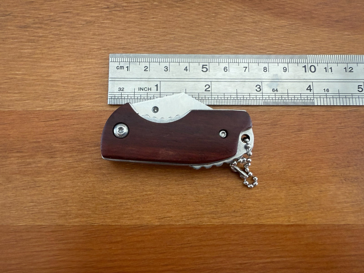 1.8" Blade Navaja Small Pocket Knife Stainless Wood Scales Liner Lock Keychain