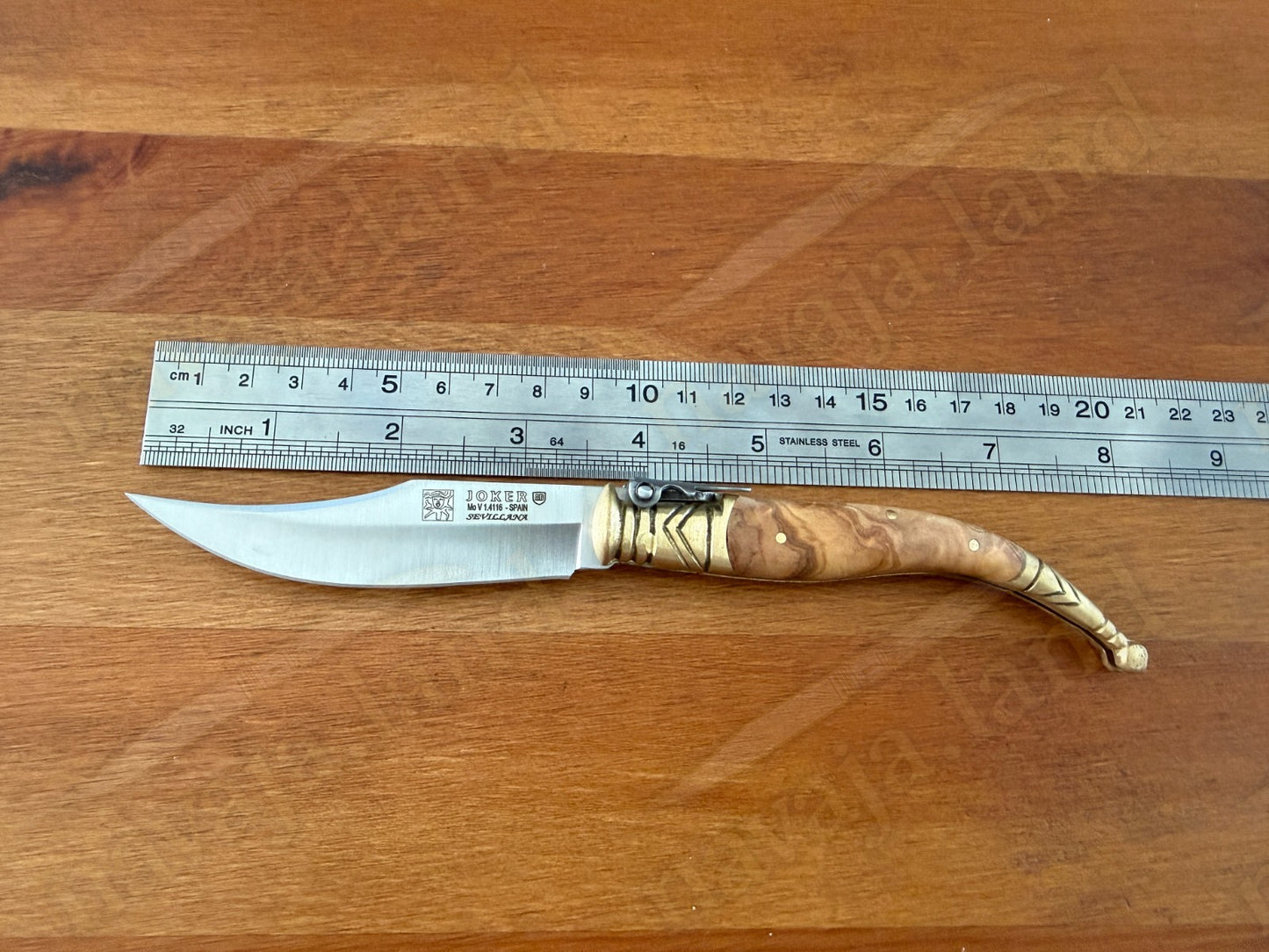 3.5” Classic Spanish Navaja Sevillana Knife Olive Wood Handle Handmade in Spain