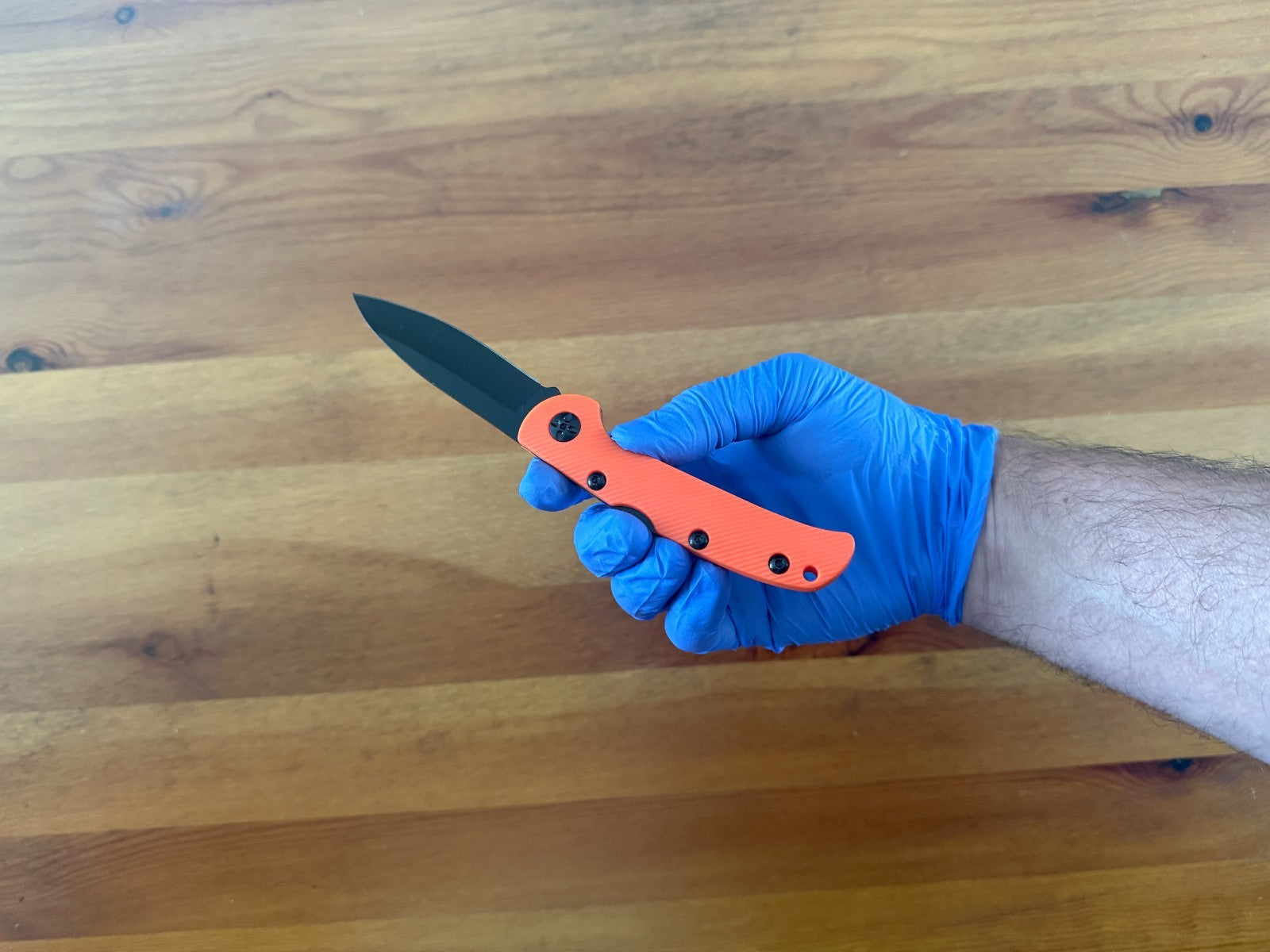 3.15" 420 Steel Blade Finished in Black - Orange Nylon Fiber Handle Lightweight