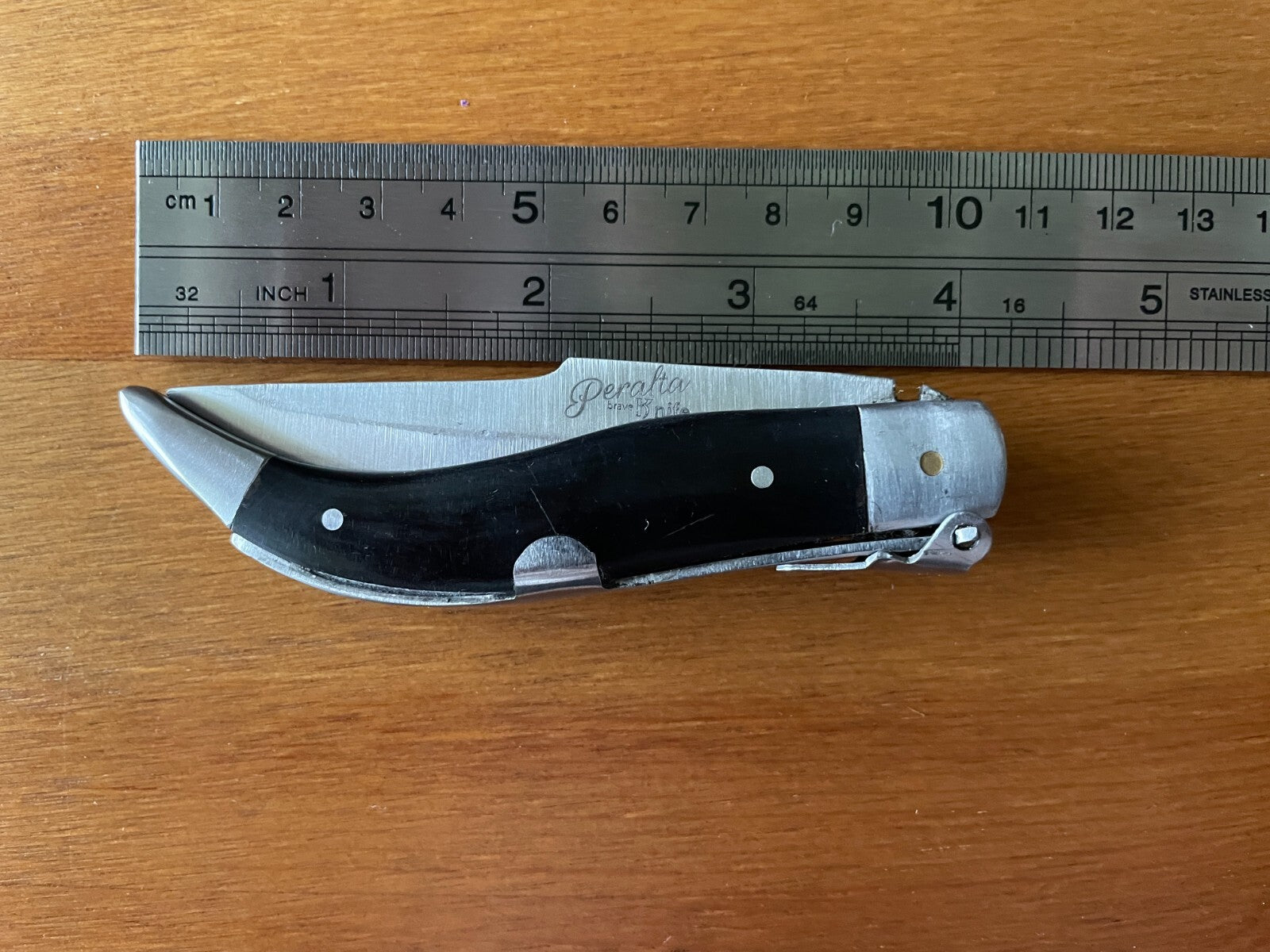 3.14” Spanish Navaja Teja Albacete Pocket Knife Buffalo Horn Scales - USA Seller