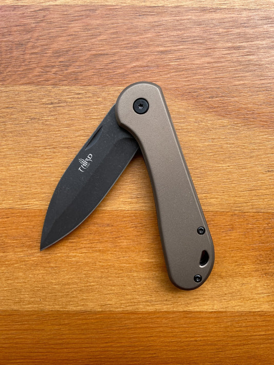 3" 420 Steel Blade Finished in Stone Brown Aluminum Handle Liner Lock From Spain
