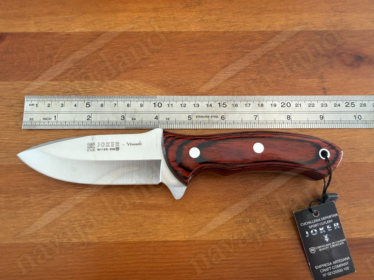 Joker Venado – Survival & Hunting Knife (Red Wood Handle) Made in Spain