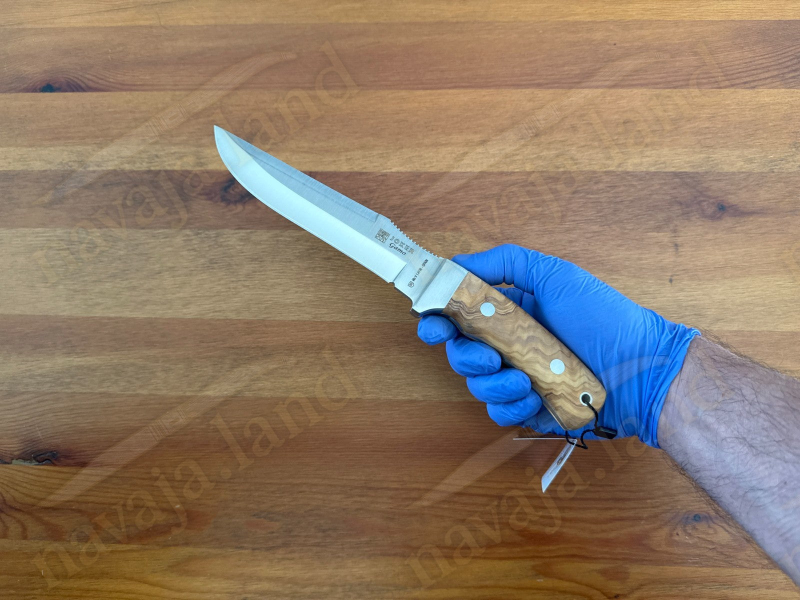 Joker Gamo Fixed Blade Hunting Knife 6.10" Mova 1.4116 Steel Olive Wood Handle