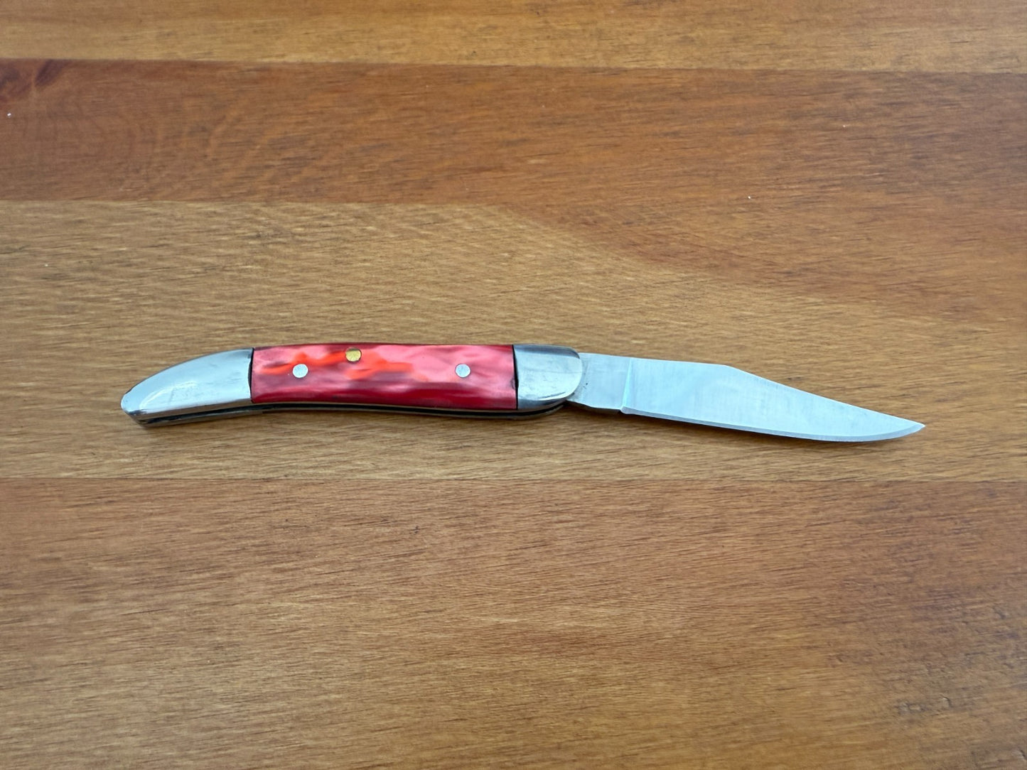 Wild Turkey Handmade Pocket Knife 2.75" Stainless Steel Blade Red Resin Handle