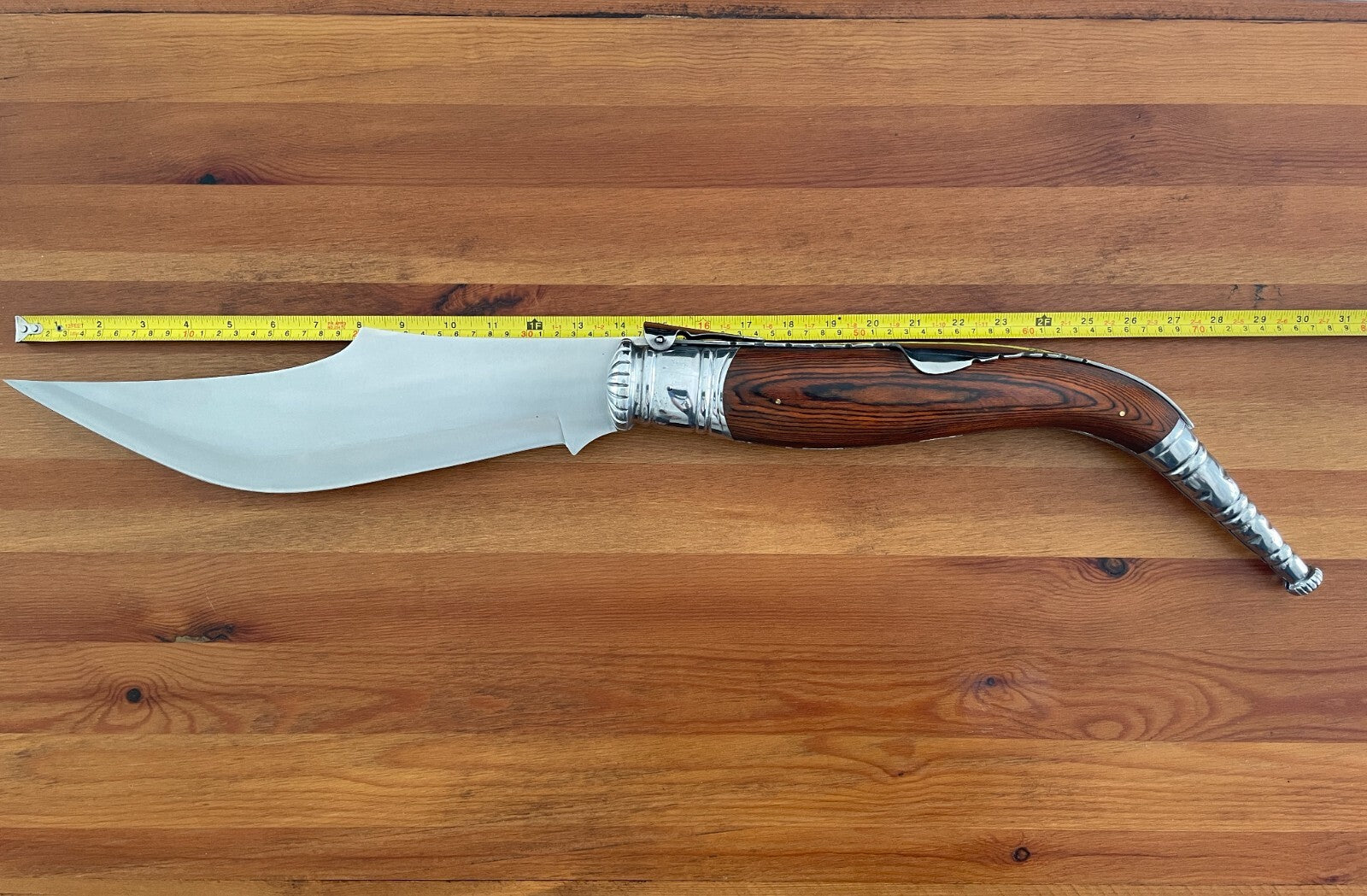 13.7" Gigantic Navaja Sevillana Folding Knife Red Wood Scales From Spain