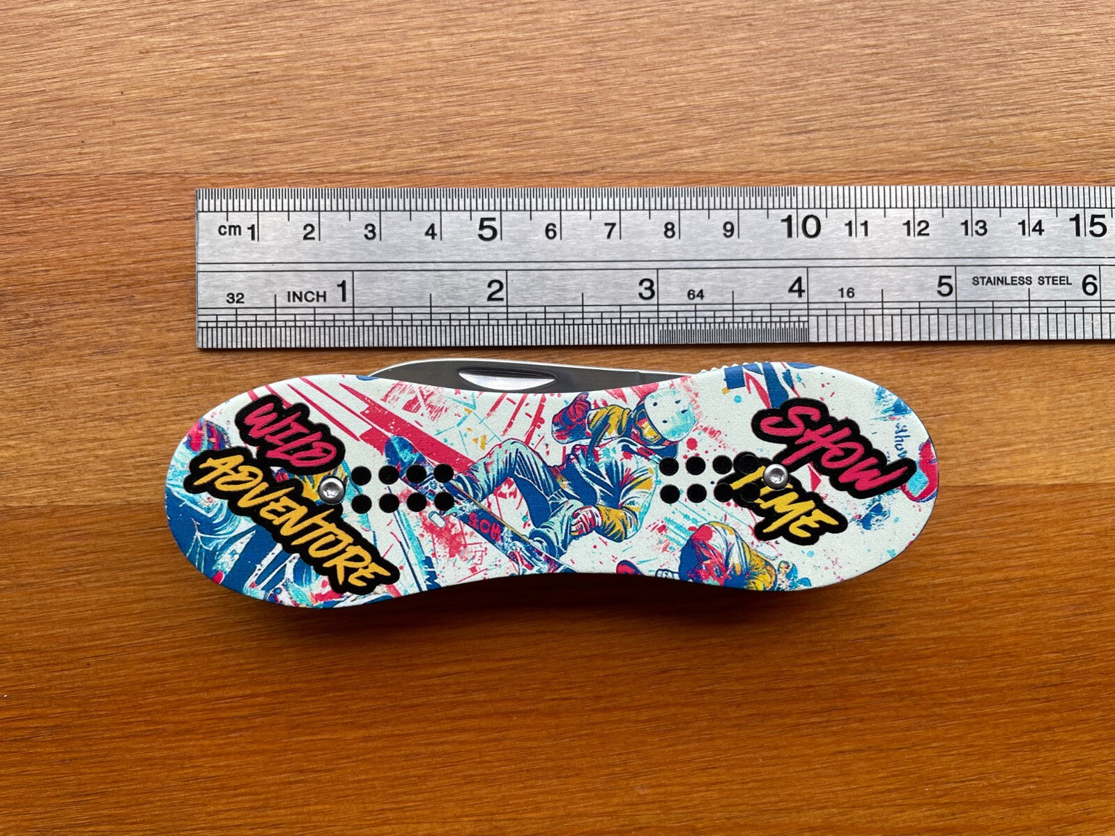 3.14 in. Navaja Snowboard Wild Adventure Pocket Knife Bottle Opener From Spain