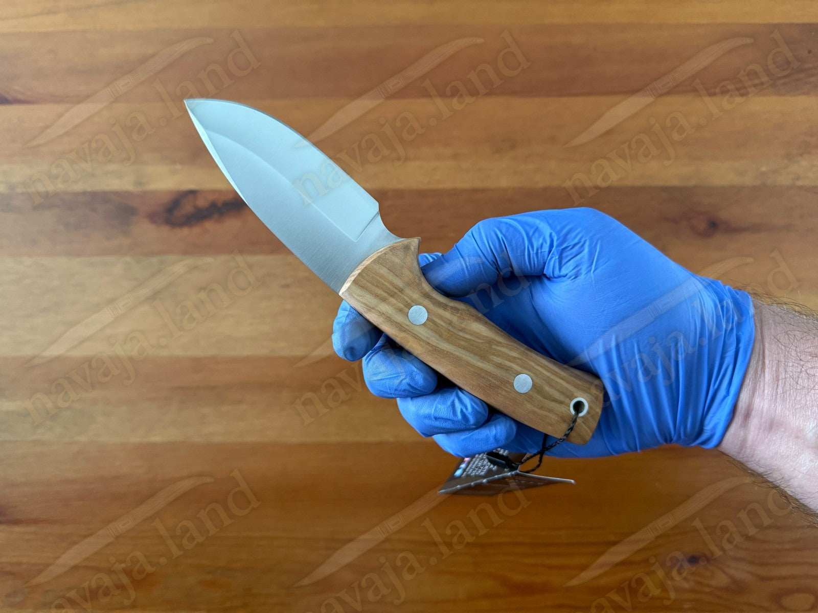 Joker Pecari Skinning Knife 3.34” MOVA Blade Olive Wood Handle Leather Sheath