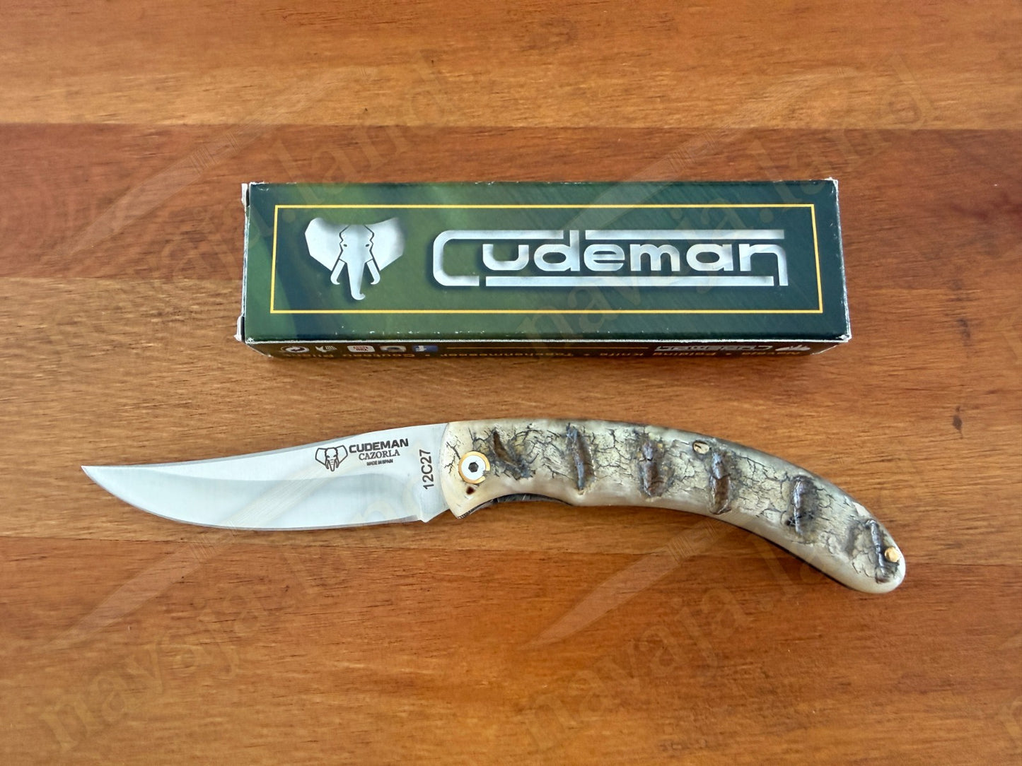 Cudeman Cazorla Folding Knife – 3.35 in Sandvik 12C27 Steel | Ram Horn Handle