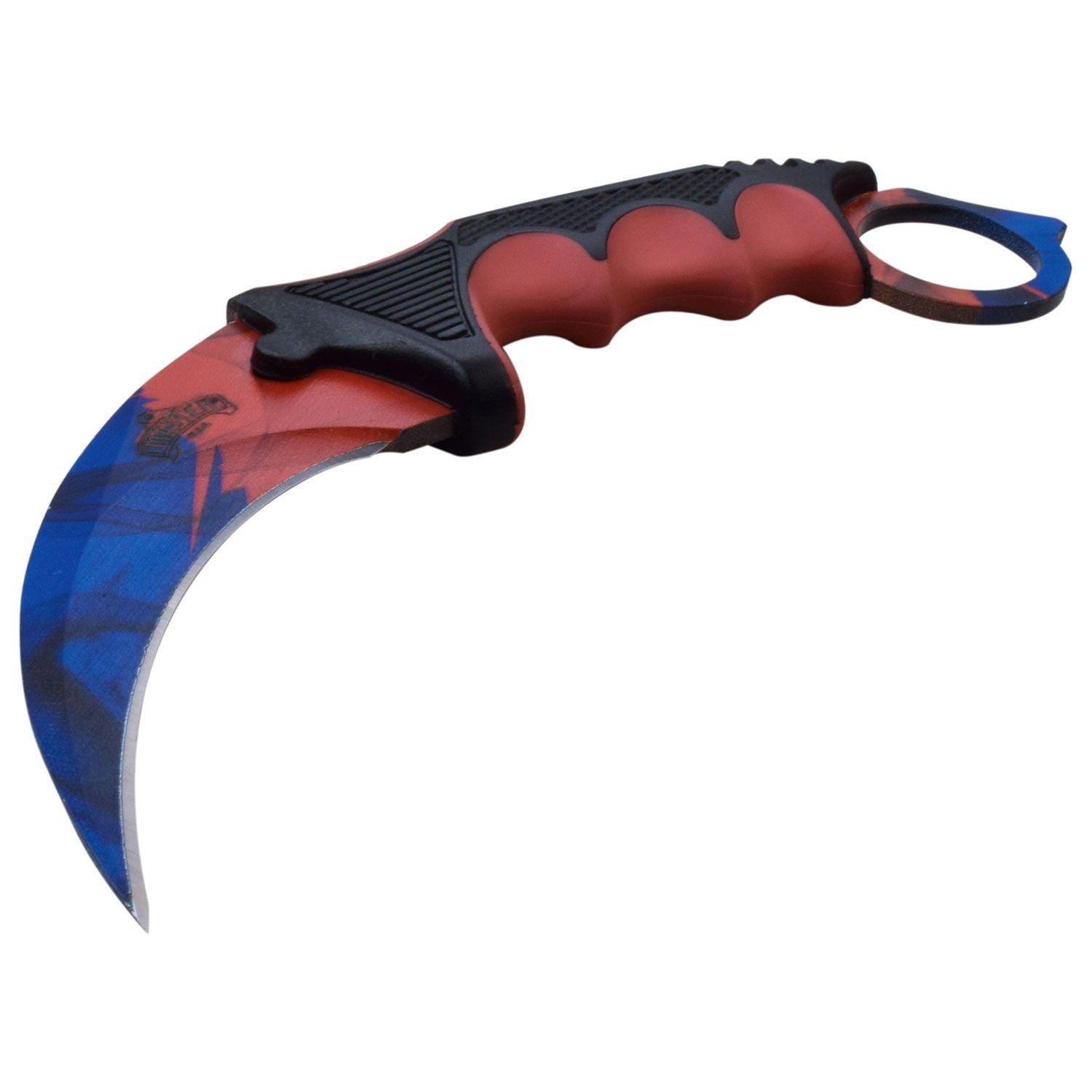 3.5" 3CR13 STEEL TWO TONE BLADE FIXED BLADE KNIFE 4" INJECTION MOLDED HANDLE