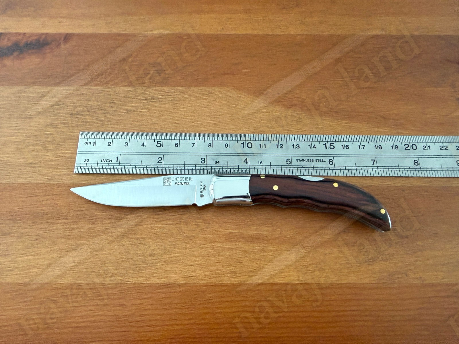 3.15” Joker Pointer Camping Folding Knife (Red Wood Handle) Handmade in Spain