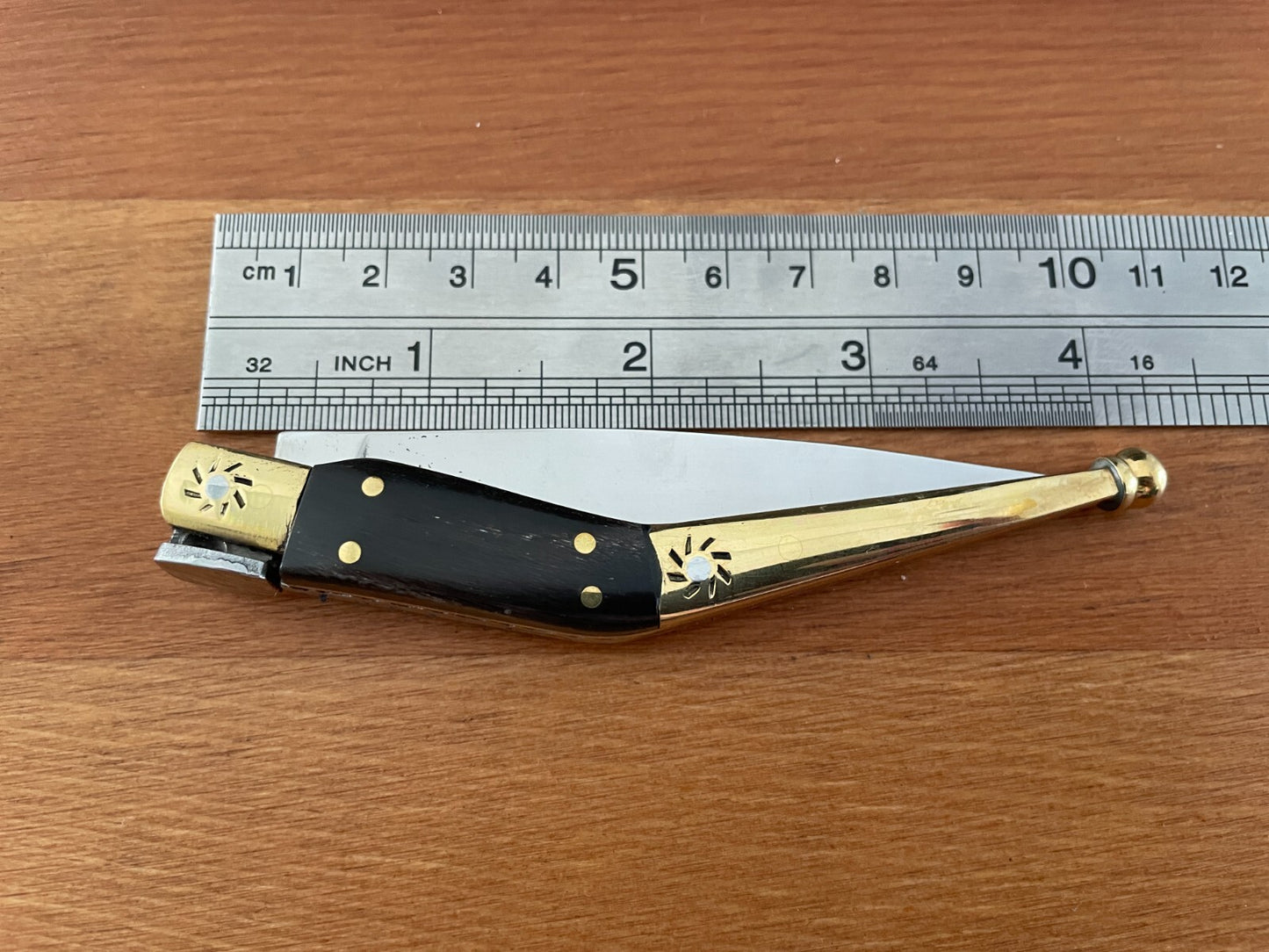 3.2" 420 Steel Navaja Tramuntana Empordanesa Brass Ferrules & Bullhorn Inserts
