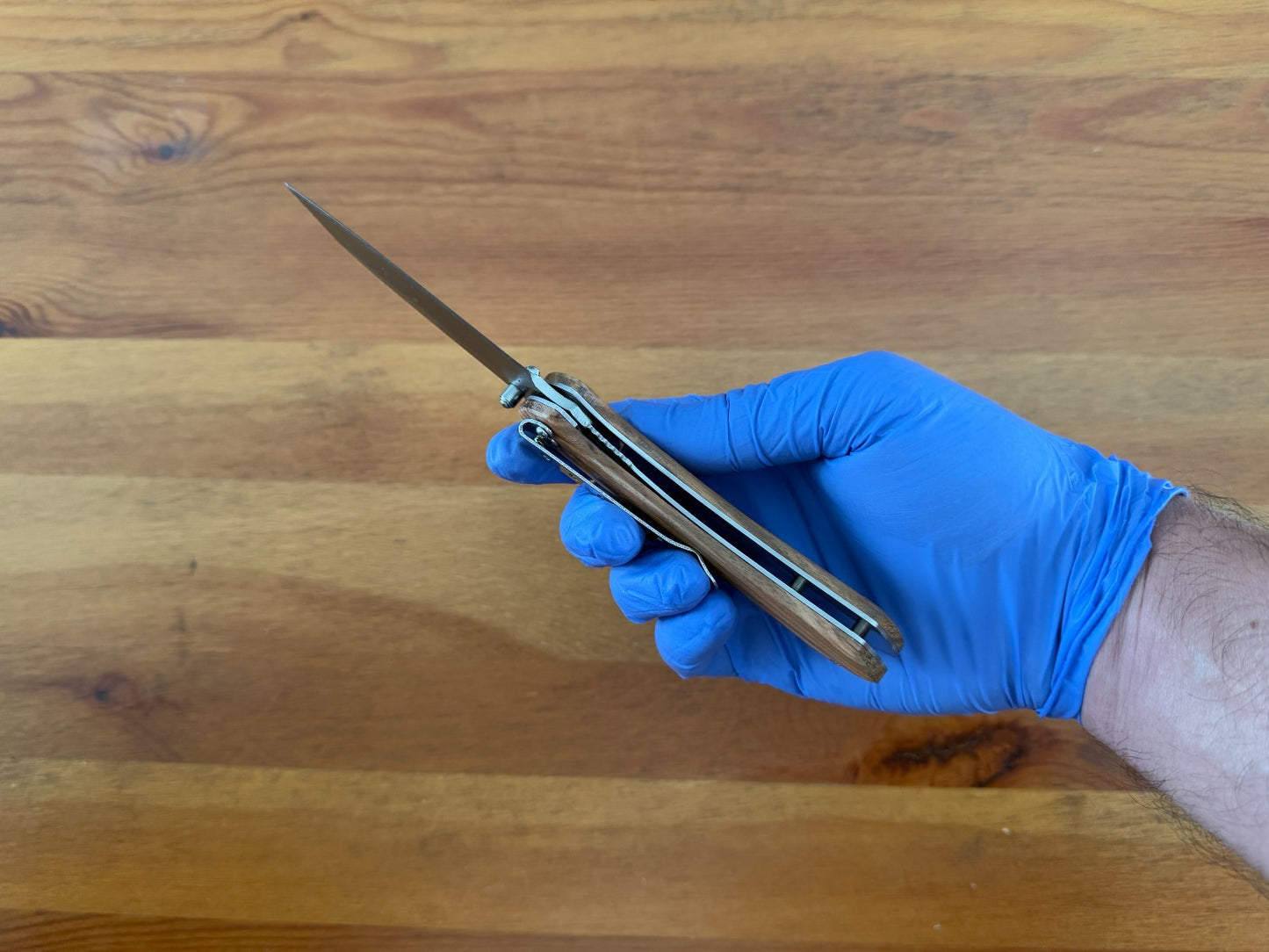 Folding Knife 8.5 cm 3.3 in Blade Zebrawood Handle Liner Lock Pocket Clip