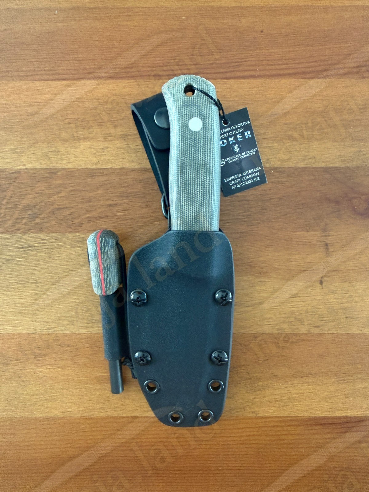 Joker Erizo TS2 Survival Knife 3.7” N695 Steel Blade Kydex Sheath & Fire Starter