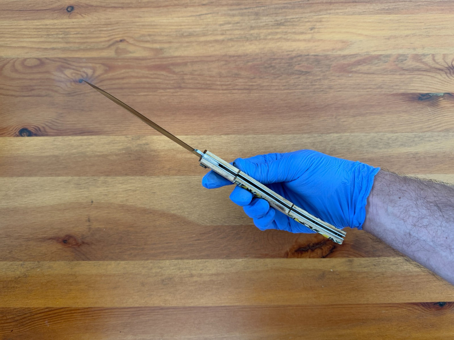 5" Arabian Style Spanish Navaja with Ratchet Pocket Knife Maple Wood Handle