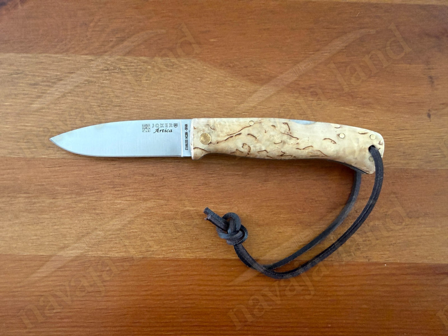 3.15” Joker Artica Bushcraft Folding Knife (Curly Birch Handle) Handmade Spain
