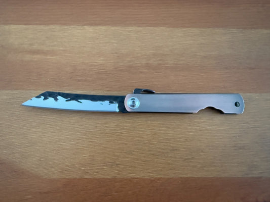 3" Navaja Higonokami Knife Stainless Steel Handle with Satin Bronze Finish