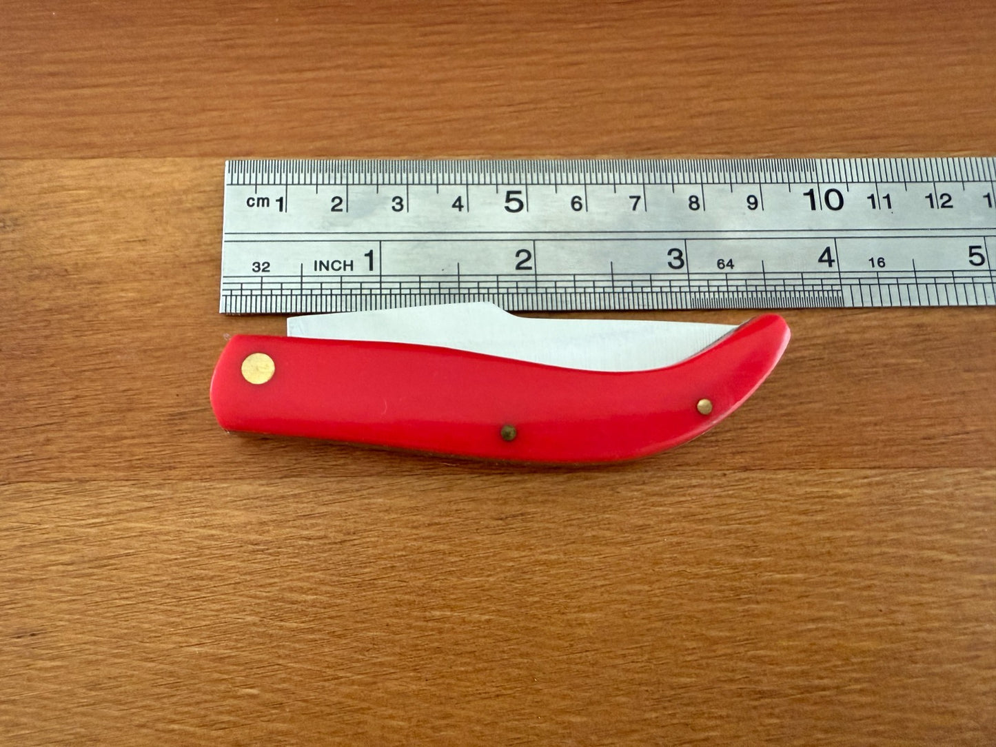 2.76" 440 Stainless Steel Blade Pocket Knife Red Plastic Handle Don Quijote