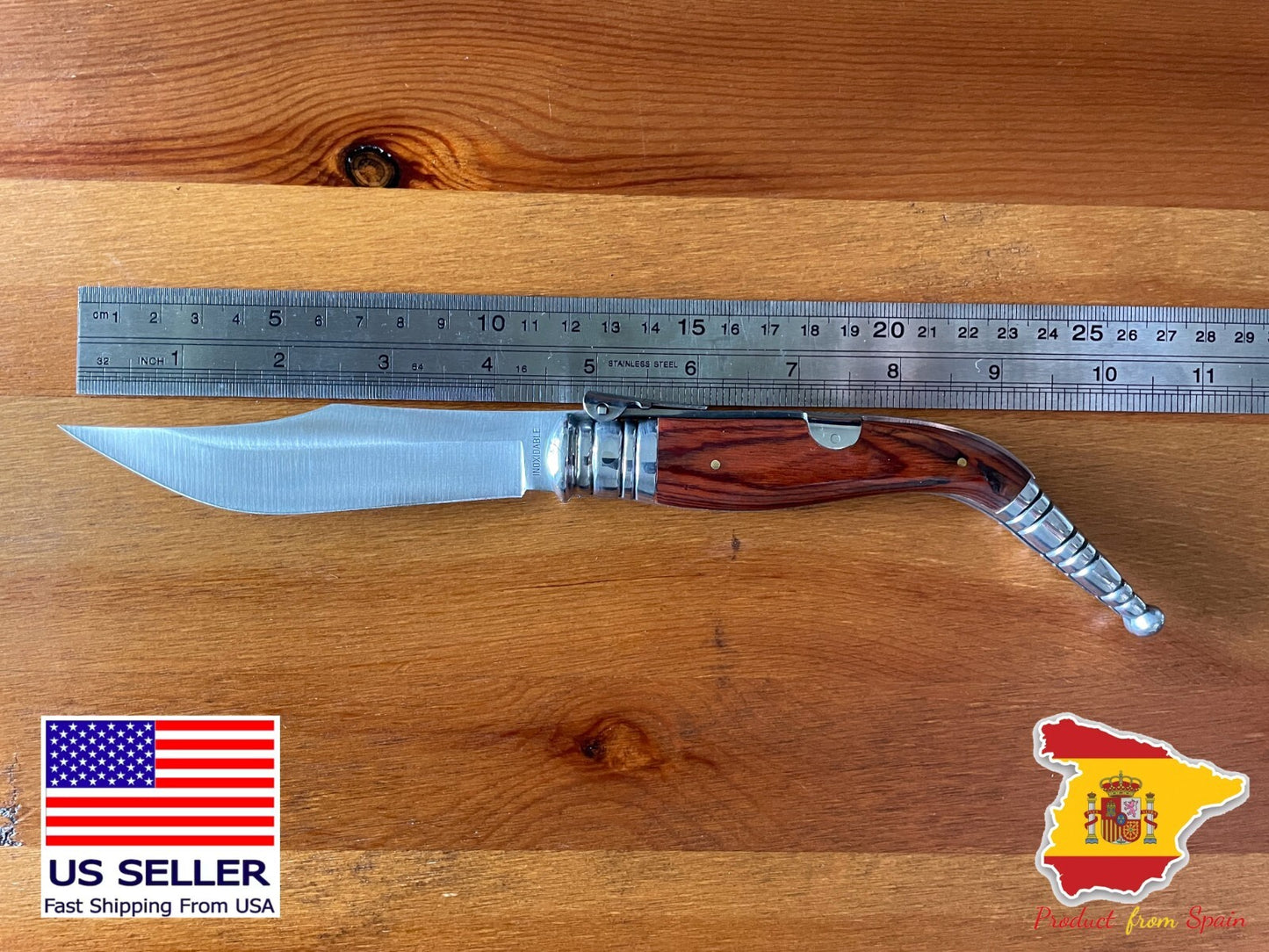 4.5” Navaja Sevillana Style Pocket Knife Handmade in Albacete Spain - USA Seller