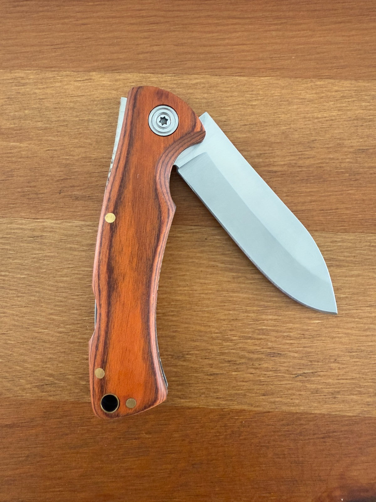 Folding Knife 7.8 cm (3 in) Stainless Steel Blade Lockback Pakkawood Handle