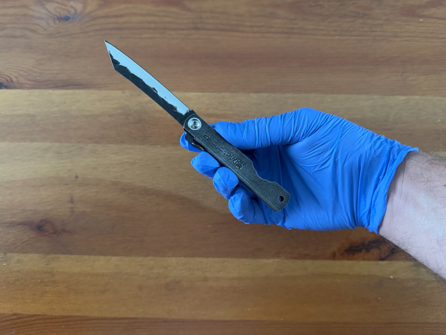 3" Navaja Higonokami Pocket Knife Steel Tanto Blade Stonewashed Handle & Sheath