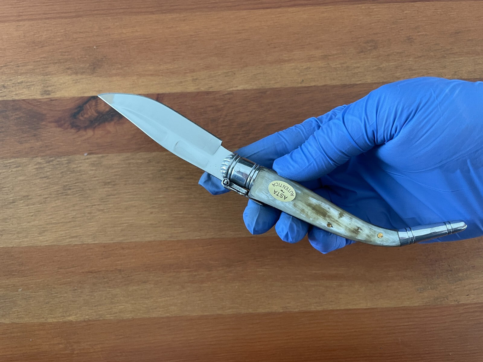 3.8" Spanish Navaja Sevillana Pocket Bullhorn Scales Unique *No ratchet*