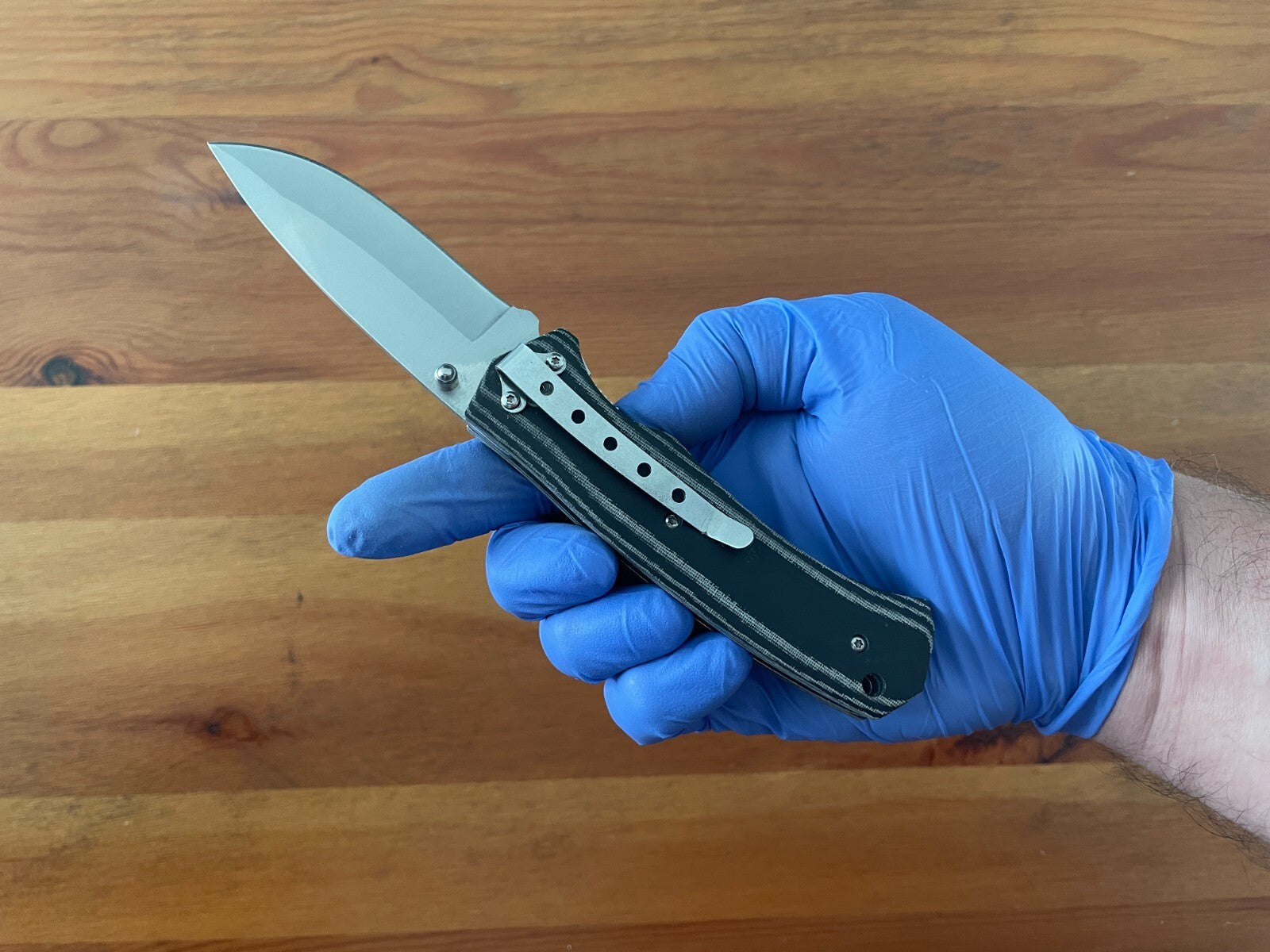3.34" Stainless Steel Blade Tactical Knife Micarta Scales Pocket Clip