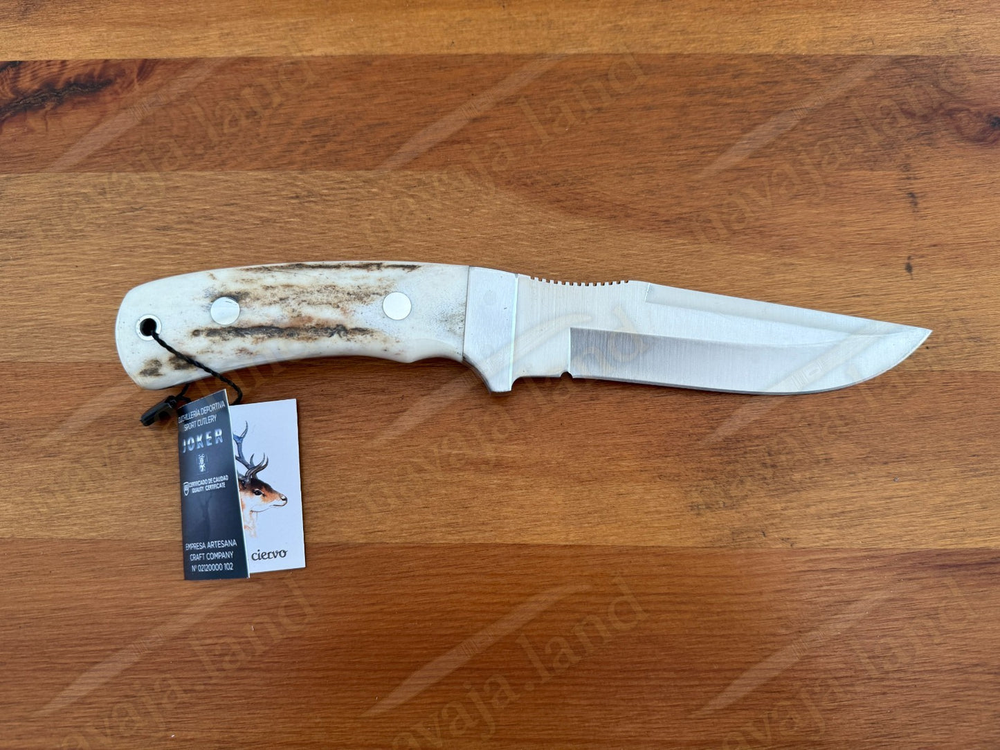 Joker Gamo Hunting Knife 5.12" Blade Stag Horn Handle w/Sheath Handmade Spain