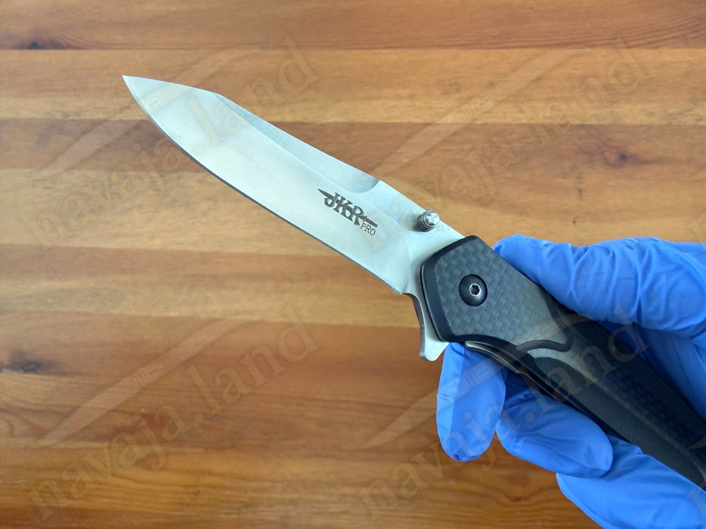 Folding Knife Carbon Fiber & G10 Handle - D2 Steel - 3.3" Reverse Tanto Blade