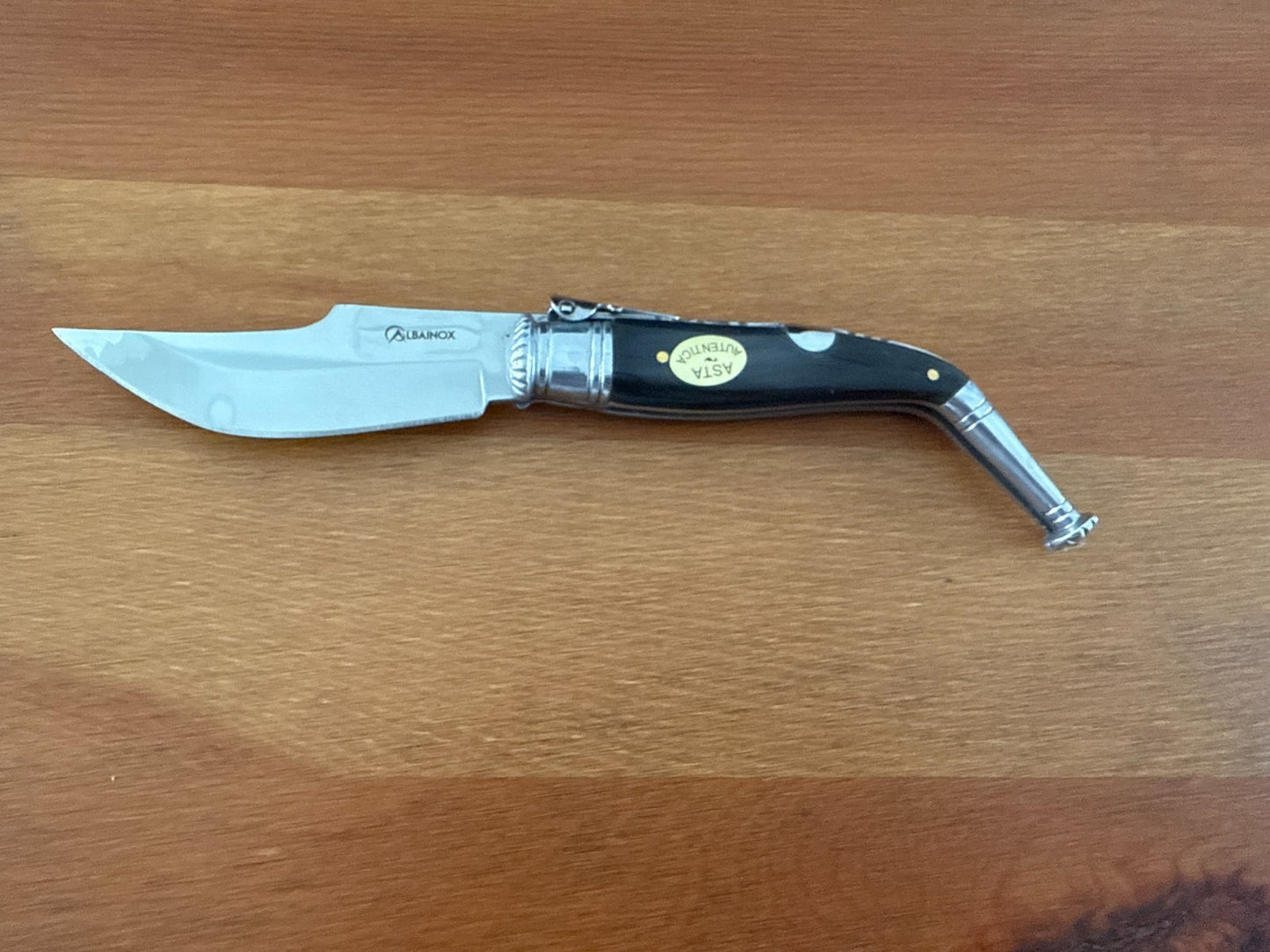 3.3" Navaja Jerezana Pocket Knife Bullhorn Scales with Ratchet From Spain