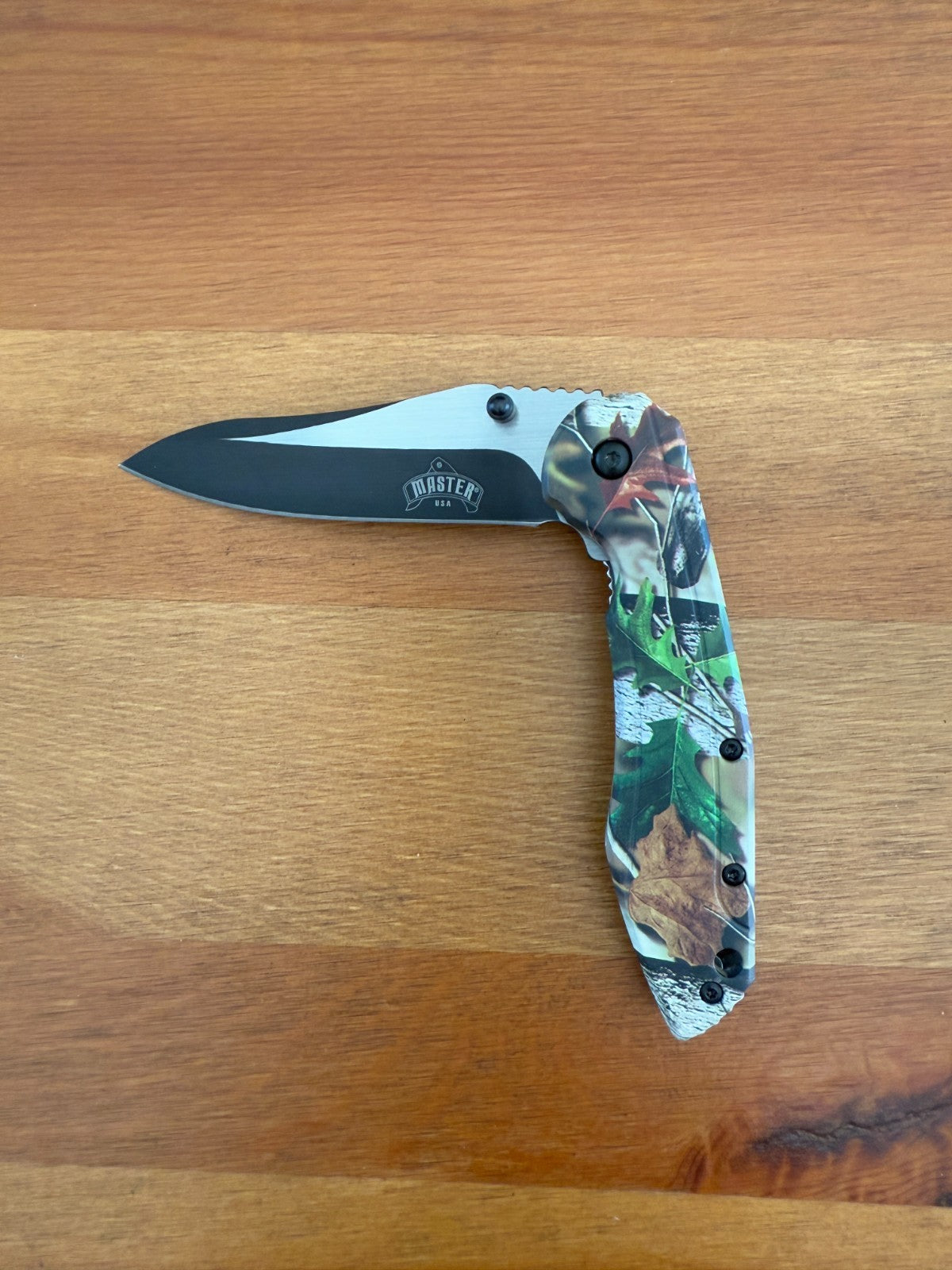 3.5" Steel Blade Master USA Folding Knife Assisted Pocket Clip Camo Handle