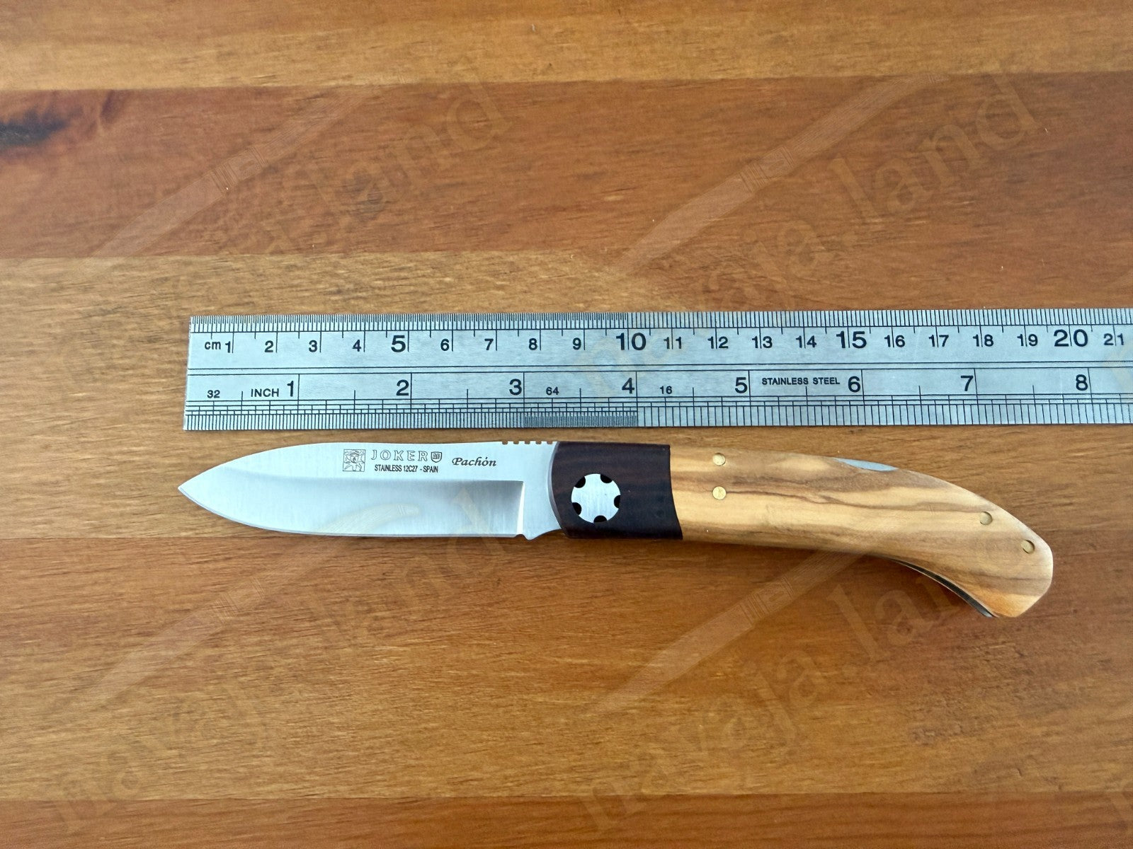 Joker Pachón Pocket Knife Olive Wood & Rosewood Handle Sandvik 12C27 3.14” Blade