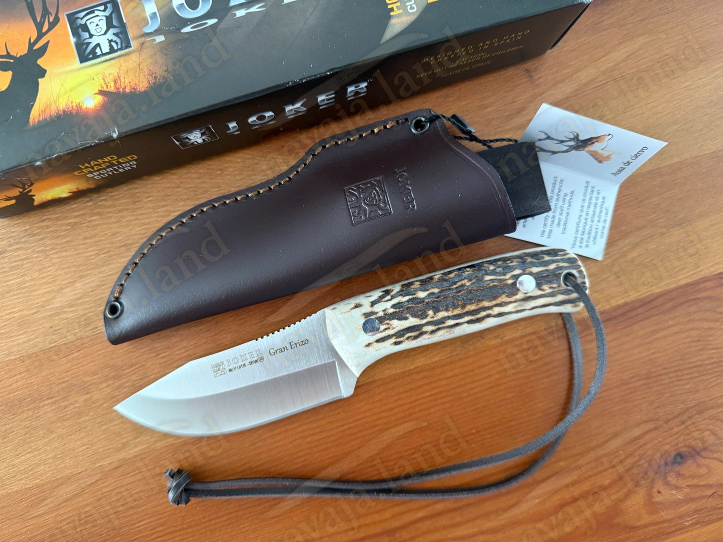 Joker Gran Erizo Bushcraft Knife – 3.74” MOVA Blade Stag Antler Handle | Sheath