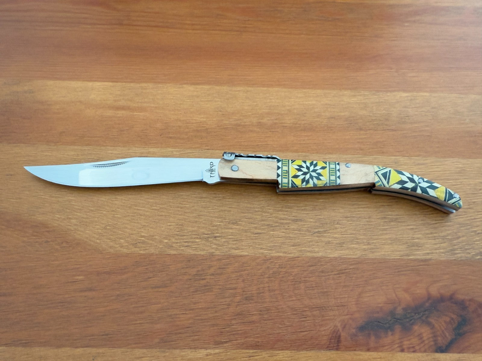 4.3" Arabian Style Spanish Navaja with Ratchet Pocket Knife Maple Wood Handle
