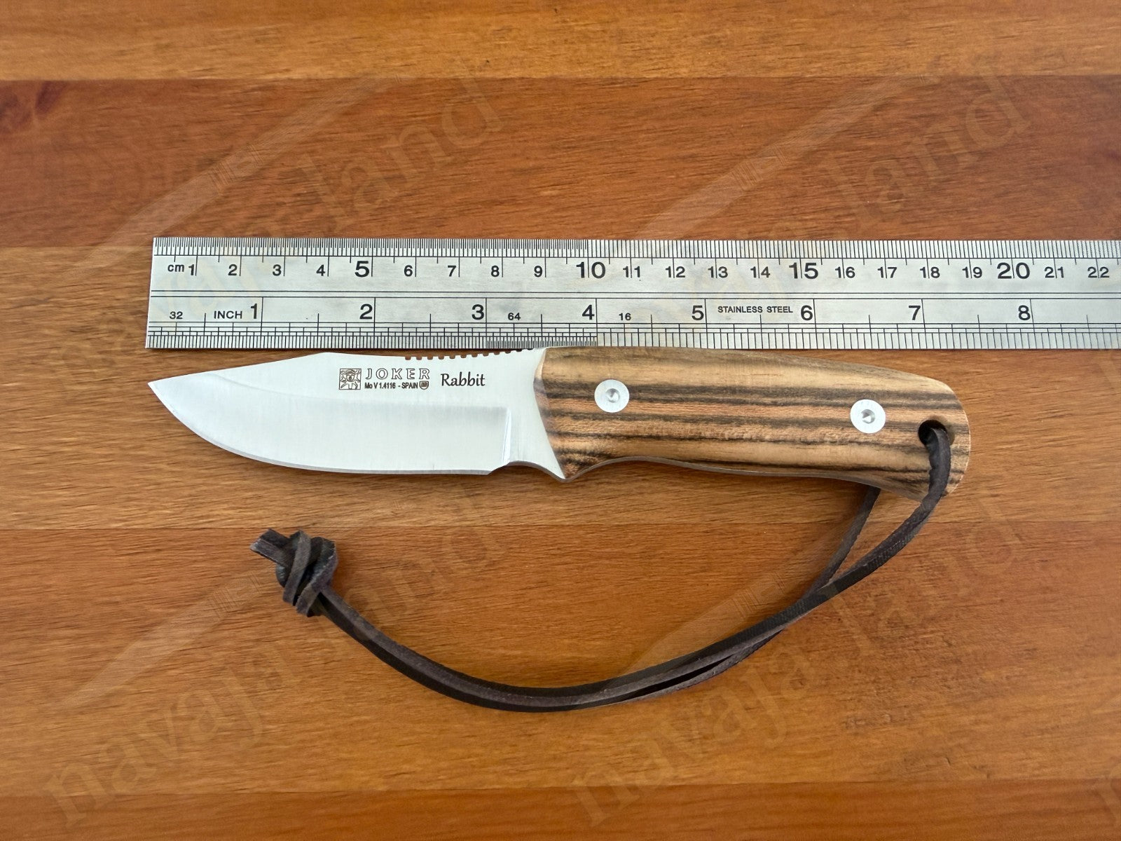 Joker Bushcraft Knife Rabbit – MOVA Stainless Steel – 3.34" Blade – Bocote Wood