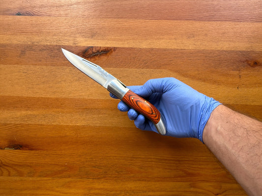 3.5” Stainless Steel Blade Navaja Laguiole Inox Folding Pocket Knife Wood Scales