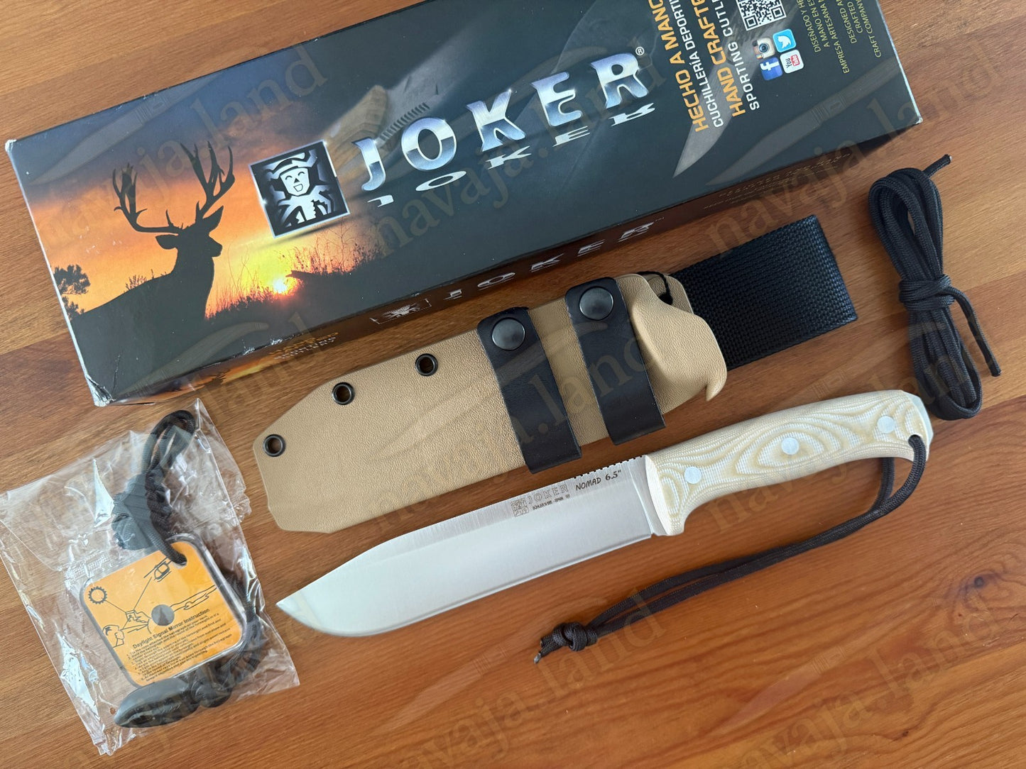 Joker Nomad Survival / Camp Knife 6.5" Böhler N695 Steel Beige Micarta Handle