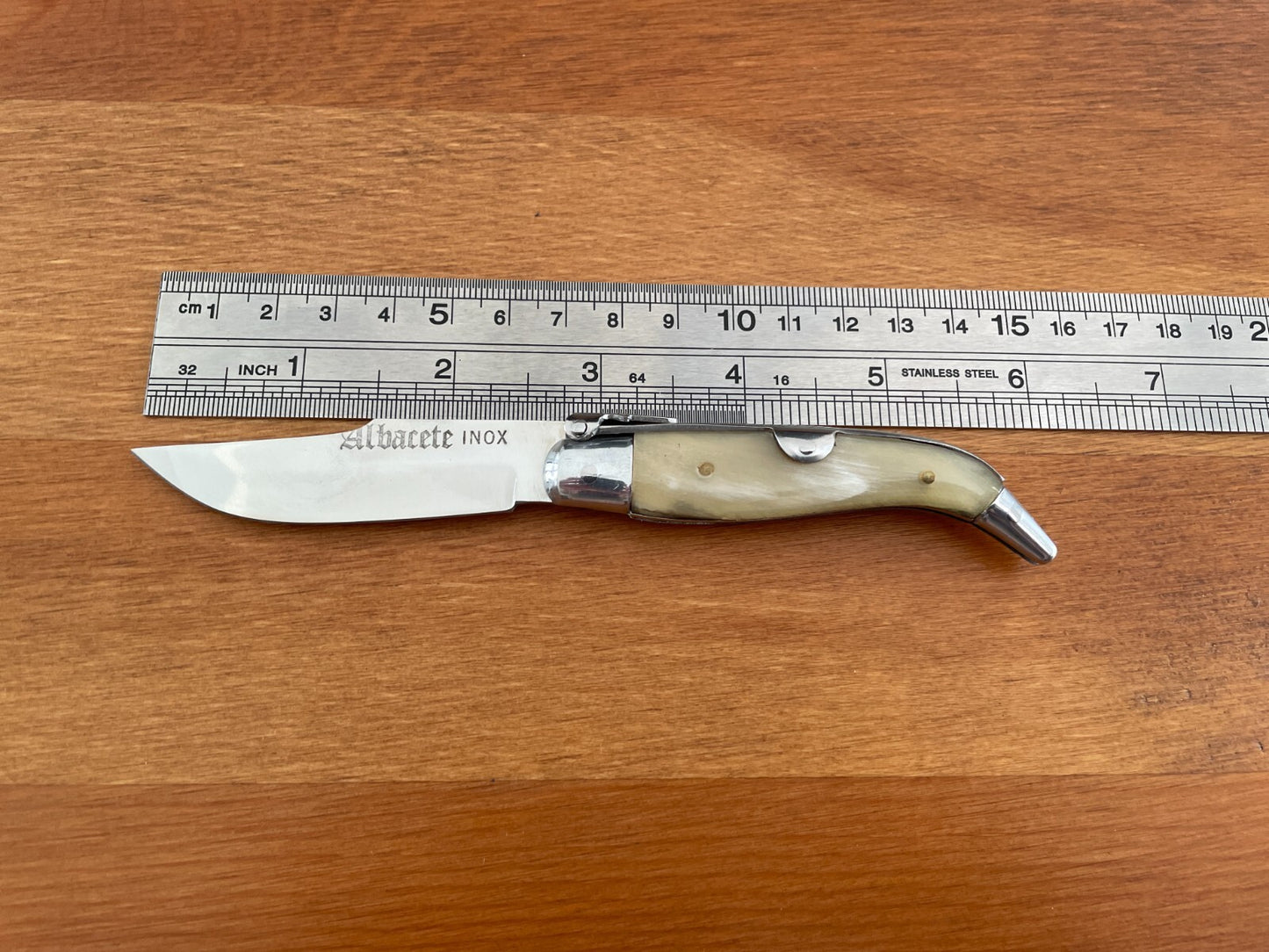 2.75” Spanish Navaja Teja Albacete Inox Pocket Knife Genuine Bullhorn Scales